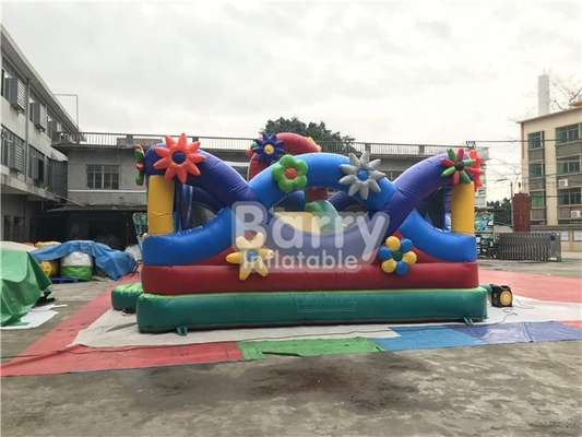 φυτικό διογκώσιμο θεματικό πάρκο παιδικών χαρών Funcity λουλουδιών PVC Bouncy Castle 0.55mm